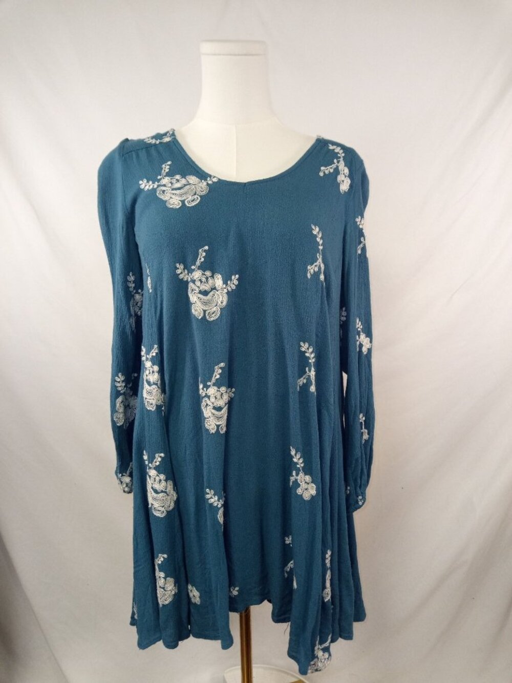 Altar'd State Women's Teal w/White Mini Dress Size S